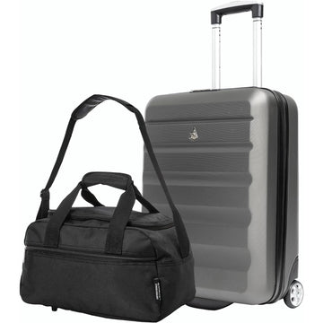 Aerolite Ryanair Maximum Bundle (55x40x20 Suitcase + 40x20x25 Holdall) 2-Piece Carry On Hand Cabin Luggage Set Bundle